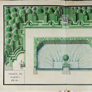 Ms 1307 / 47 Design for a water garden at Versailles (w / c on paper)