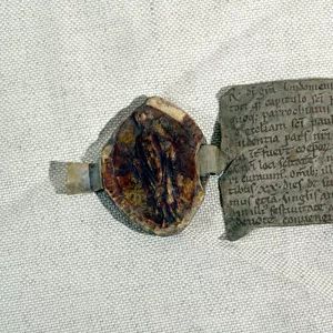 Ms. 25122 / 1140 Indulgence granted by the Bishop of London, with episcopal seal, c. 1120 (vellum)