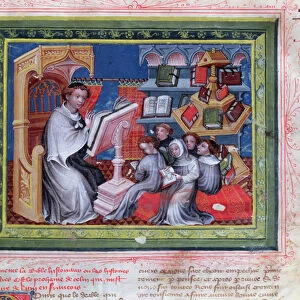 Ms 313 School Scene, from the Bible des Grands Augustins, 1494 (vellum)