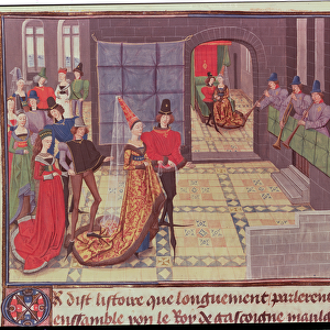 Ms 5073 f. 117v The Marriage, from the Renaud de Montauban cycle (vellum)
