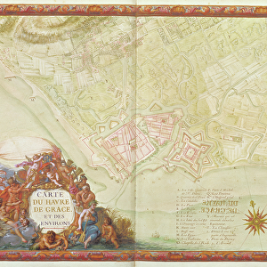 Ms. 987, fol. 24 Plan of Le Havre, from the Atlas Louis XIV, 1683-88 (gouache