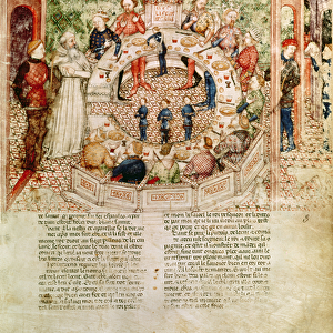 Ms Fr 343 fol. 3 Sir Galahad is Welcomed to the Round Table