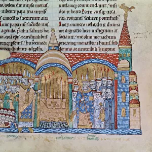 Ms Lat 17716 fol. 91 The Consecration of the Church at Cluny by Pope Urban II (1042-99