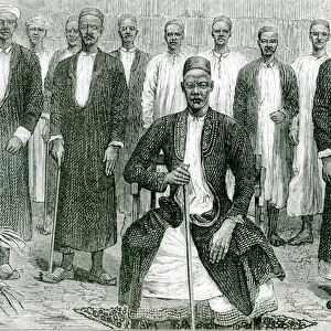 Mtesa, the Emperor of Uganda and other chiefs (litho) (b / w photo)