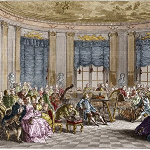 A music concert given by Madame la Comtesse de Saint Brisson - grave by Duclos d