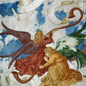 Musical angels, detail from the Last Judgement (fresco)