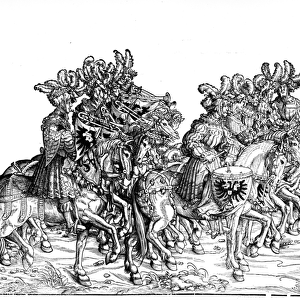 Ten Musicians, from the Triumphal Procession of Maximilian I, c. 1517 (woodcut)