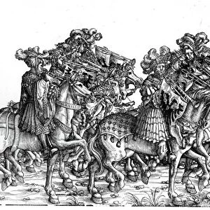 Ten Musicians with Trumpets, from the Triumphal Procession of the Emperor Maximilian I, c