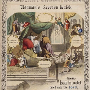 Naamans leprosy healed (coloured engraving)