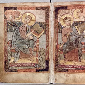 NAL 1203 fol. 1v-2 St. Mark and St. Luke, from the Godescale Gospel, c. 1781-783 (vellum)