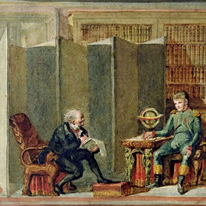 Napoleon Dictating his Memoirs at St. Helena to Comte Las Casas (w / c on paper)