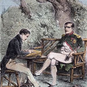 Napoleon a Sainte-Helene - Napoleon dictates his memoirs to Emmanuel Pons de Las Cases