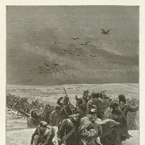 Napoleons retreat from Moscow (engraving)