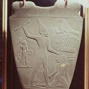 The Narmer Palette: ceremonial palette depicting King Narmer