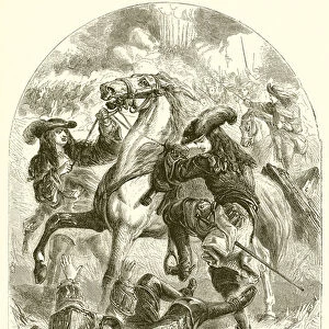 Narrow Escape of Marlborough at the Battle of Ramillies (engraving)