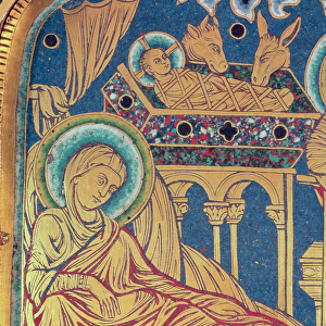 The Nativity, panel from the The Verduner Altar, 1181 (champleve enamelwork)