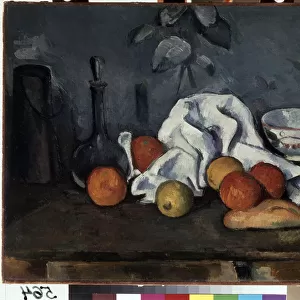 Nature morte aux fruits. Peinture de Paul Cezanne (1839-1906), 1879-1880. Huile sur toile. Dim : 45x55, 3cm. Impressionnisme. Musee de l Ermitage, Saint Petersbourg