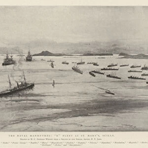 The Naval Manoeuvres, "X"Fleet at St Mary s, Scilly (engraving)