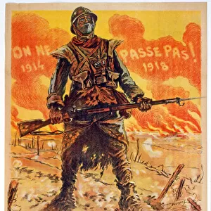 On ne passe pas, 1914-1918, printed Paris, c. 1918 (colour litho)