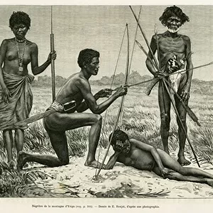 Negritos of Yriga Mountain. Engraving by E. Ronjat to illustrate the story Lucon