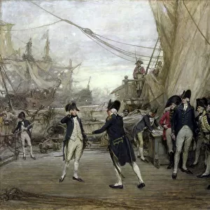 Nelson Received by Admiral Jervis after the Battle of St. Vincent (oil on canvas)
