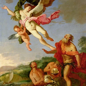 Neptune Pursuing Coronis, 1665-70 (oil on canvas)