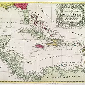 New and accurate map of the West Indies (colour litho)