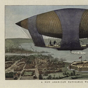 A New American Navigable War Balloon (coloured engraving)