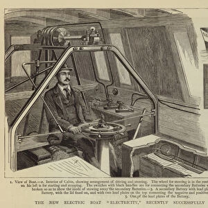 The New Electric Boat "Electricity, "recently successfully tested upon the Thames (engraving)