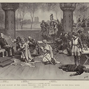 The New Hamlet at the Lyceum Theatre, the Entry of Fortinbras in the Final Scene (litho)