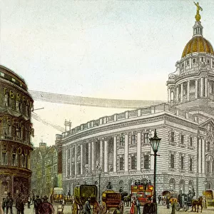 The New Old Bailey, London (colour litho)