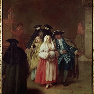 The New World (Il mondo nuovo) - Painting by Pietro Longhi (1702-1785), oil on canvas