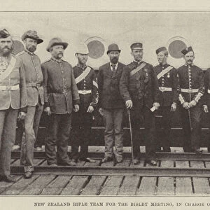 New Zealand Rifle Team for the Bisley Meeting, in Charge of Major J R Sommerville (b / w photo)
