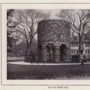Newport, Rhode Island: The Old Stone Mill (b / w photo)