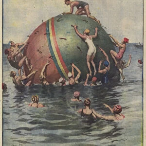 The news of sport, the water ball (colour litho)
