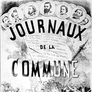 Newspapers of the Commune in Paris, 1870-71 (engraving) (b / w photo)