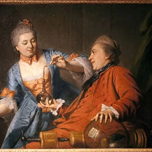 Nicolas Bergeat (1733-1815) and Madame de Maisoncel doing an experiment in physics