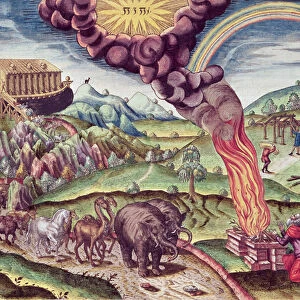Noahs Ark, illustration from Brevis Narratio... published by Theodore de Bry