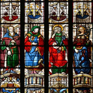 Noe, Ezechiel, Saint Peter, the Sibyl of the Erythree - Stained glass in the chapel of