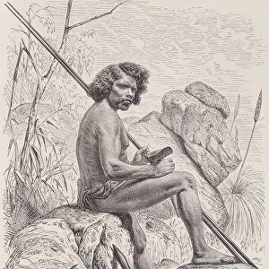 North Australian with spears, axe and clubs, from The History of Mankind, Vol
