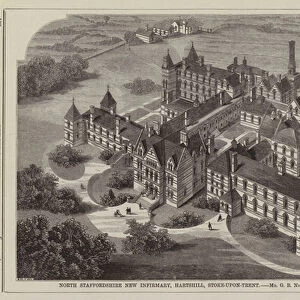 North Staffordshire New Infirmary, Hartshill, Stoke-upon-Trent, Mr G B Nichols and Mr Charles Lynam, Architects (engraving)