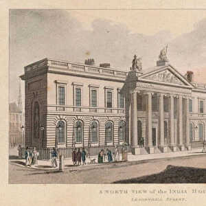 A north view of India House, Leadenhall Street (coloured engraving)