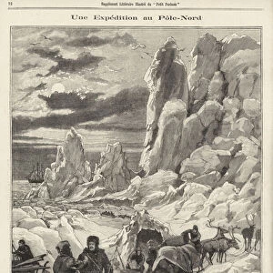 Norwegian explorer Fridtjof Nansens expedition to the North Pole, 1896 (engraving)