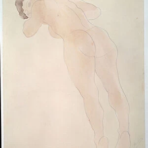 "Nu"(Nude) Femme nue couchee. Aquarelle d Auguste Rodin (1840-1917) 1900-1908 Musee Pouchkine, Moscou