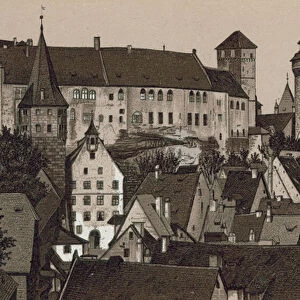 Nurnberg / Nuremberg: Burg Sudseite (litho)