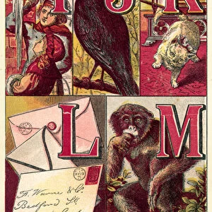 The Nursery Alphabet, I, J, K, L, M (coloured engraving)