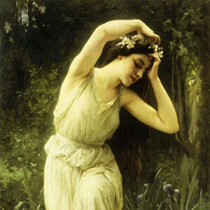 A Nymph in the Forest (oil on canvas)