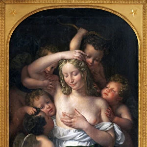 Nymph and Love. Painting by Jean Pierre Granger (1779-1840), oil on wood, 96