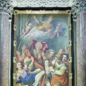 Obsessed woman freed by the invocation of San Gennaro (Ossessa liberata dall'invocazione di san Gennaro), c. 1640, Naples cathedral, Naples, Italy (oil on copper)
