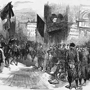 Occupation of Paris by Prussian troops, Rue du Bac, 1st March 1871 (engraving)